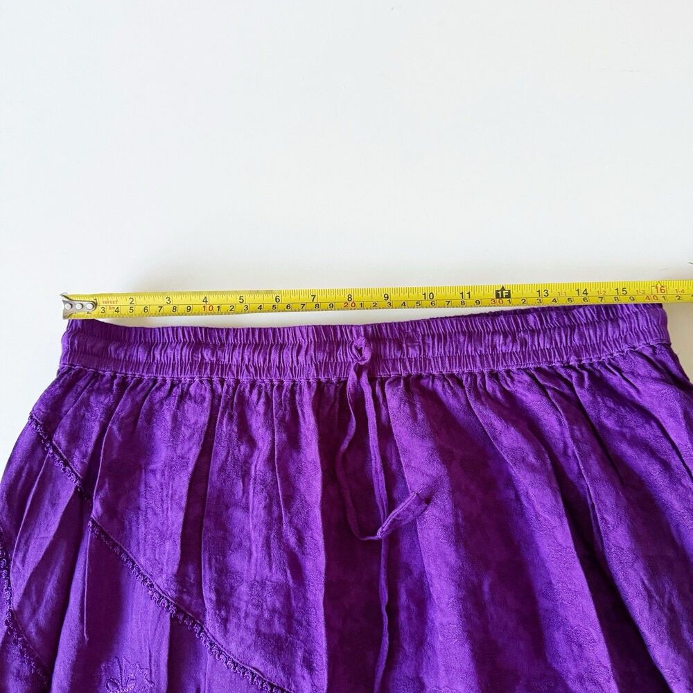VTG 90s Flower Boho Gypsy Skirt Top Maxi Button Grunge Whimsigoth Purple XL Rayo - Picture 13 of 16